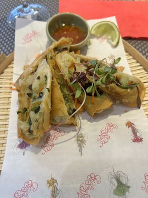 Spring rolls   at Giggling Squid in Bishops Stortford