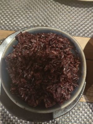 Organic rice at Giggling Squid in Bishops Stortford