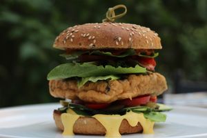 Бургер с темпе  at Holy Avocado Cafe in Kyiv