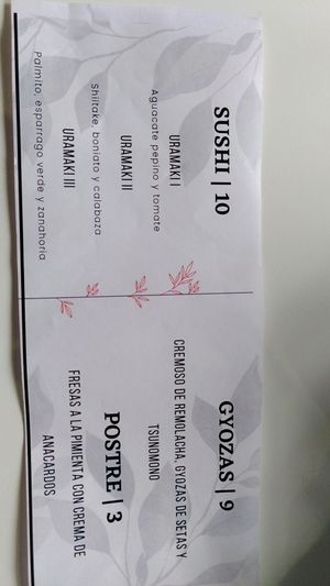 Menú sábado 10/2/2024 at La Goma in Granada