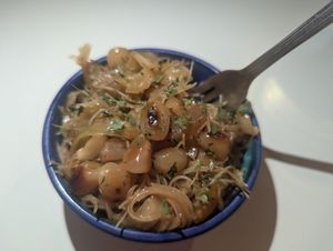 Peanut and tiny noodles at La Goma in Granada