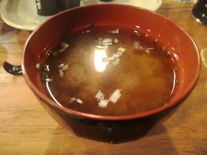 Sopa miso at Café Japonais in Bordeaux