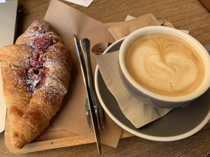 Croissant and coffee  at Dulce de Leche - Boutique San Vicente in Valencia