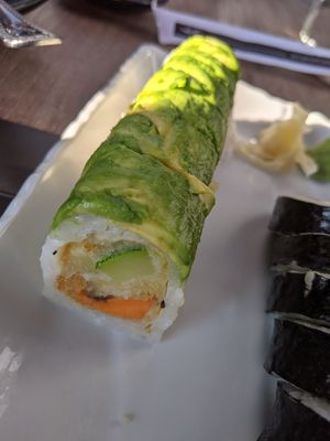 Veggie tempura roll at The Happy Sumo in Provo