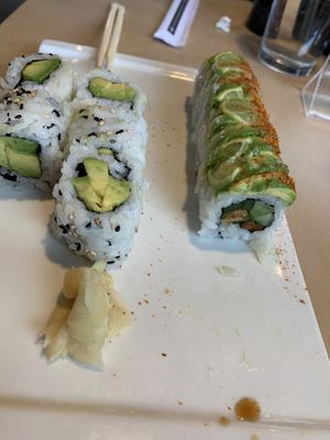 Cucumber roll and frida roll  at The Happy Sumo in Provo