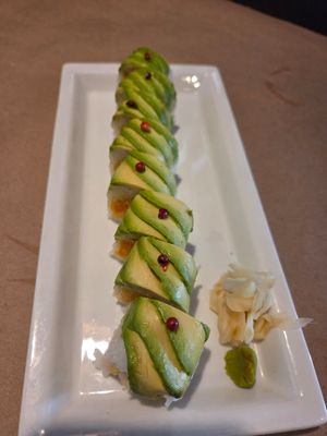 Tempura veg roll at The Happy Sumo in Provo