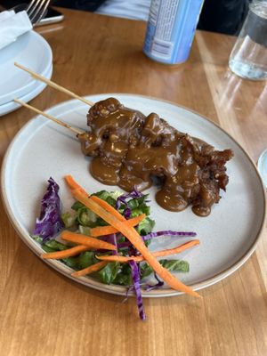 Peanut satay skewers  at Padmanadi in Edmonton