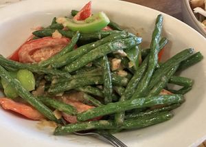 Spicy green beans   at Padmanadi in Edmonton
