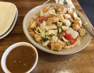 Delicious salad with peanut dressing  at Padmanadi in Edmonton