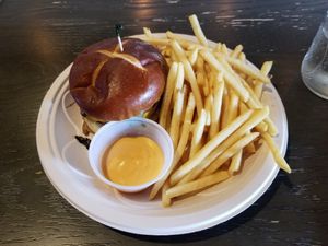 The Leilani burger...delicious! at Inconceivable Cafe in Hendersonville