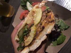 Greta burger at Inconceivable Cafe in Hendersonville