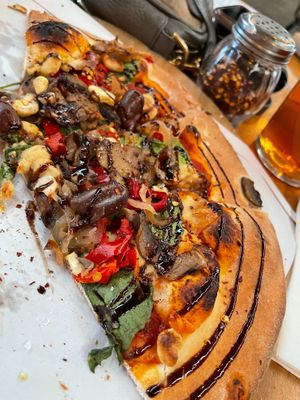 Vegan pizza  at Scotts Brewing Co in Oamaru