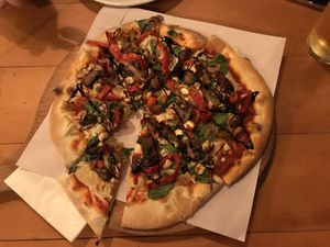 Vegan pizza  at Scotts Brewing Co in Oamaru