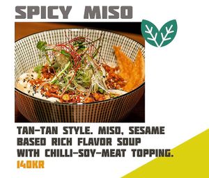 spicy miso udon noodle (vegan) at MamaWolf in Stockholm