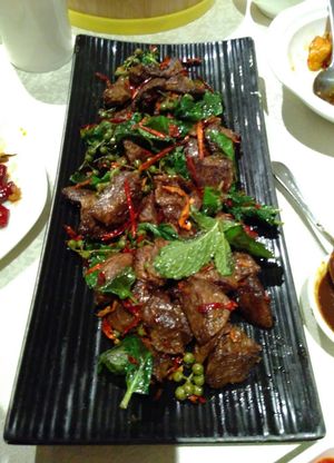 notbeef and szechuan pepper at Bowei Tang in Beijing