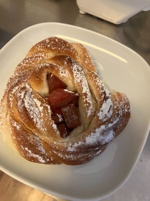 rhubarb bun at Söderbergs Bageri in Hagersten