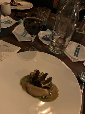 Jerusalem artichoke course  at Bonvivant Cocktail Bistro in Berlin