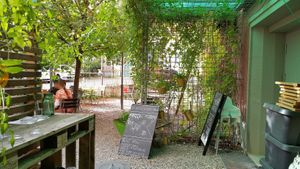 Self-service garden in the back at Bar Odeon in Brugg