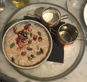 Chai latte porridge   at Beck Hall in Malham