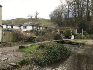 Grey start at Malham turning gorgeous. Check out the ford, and foot bridge to the left    at Beck Hall in Malham