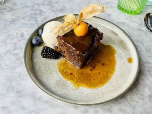 Sticky toffee pudding   at Beck Hall in Malham