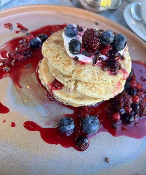 Fluffy berry pancakes   at Beck Hall in Malham
