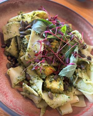 Pesto papperdelle  at Beck Hall in Malham