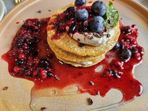 Breakfast Pancake Stack at Beck Hall in Malham