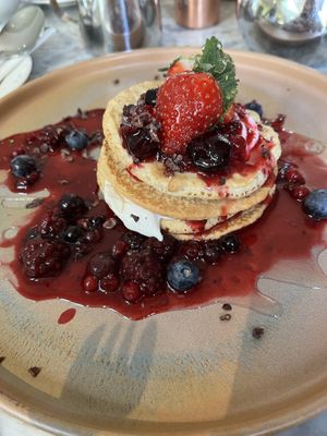 Berry pancakes  at Beck Hall in Malham