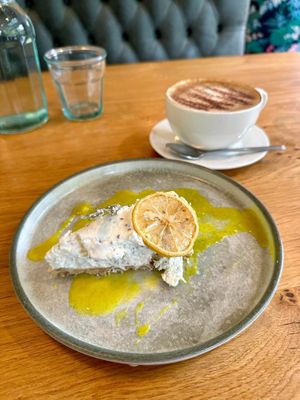 Lemon Chia Cheesecake - so zesty and refreshing. Im not normally a cheesecake fan but this disappeared pretty quickly!  at Beck Hall in Malham