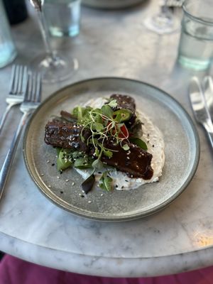 Sticky rubs starter  at Beck Hall in Malham