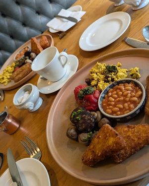 Vegan full English breakfasts at Beck Hall in Malham