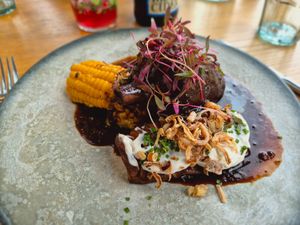 Slow-cooked seitan short rib at Beck Hall in Malham