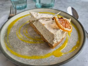 Lemon chia cheesecake at Beck Hall in Malham