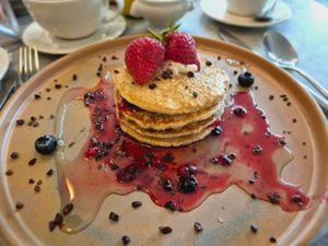 Breakfast pancakes at Beck Hall in Malham