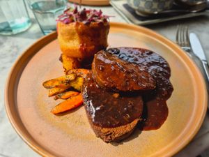 Seitan Sunday roast at Beck Hall in Malham