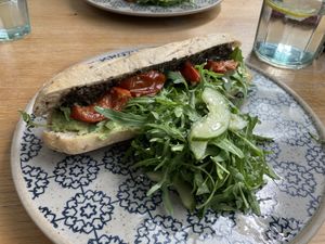 Avocado & black olive tapenade baguettee  at Beck Hall in Malham