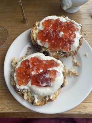 Scone with cream and jam  at Beck Hall in Malham