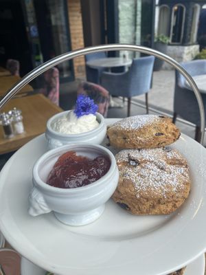 Scones with cream and jam  at Beck Hall in Malham