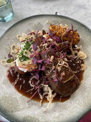 Slow-cooked seitan shortrib  at Beck Hall in Malham