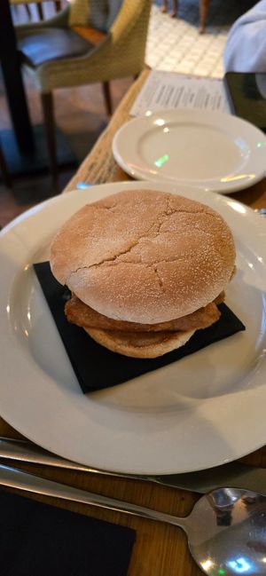 Sausage bap at Beck Hall in Malham