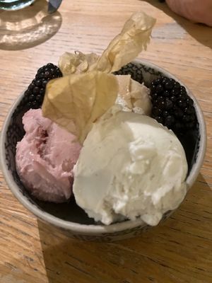 the ice cream is terrible, i don't know what this is, but something with coconut at Beck Hall in Malham