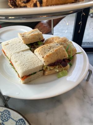 sandwich level of the afternoon tea, ok, but a bit dry and old again (the puff pastry thing) at Beck Hall in Malham