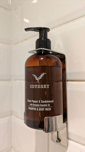 Shampoo and body wash provided in the bathroom at Beck Hall in Malham