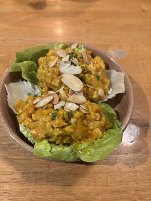 Coronation tempeh boats  at Beck Hall in Malham