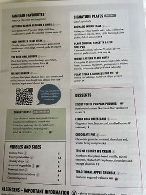 Dinner menu   at Beck Hall in Malham