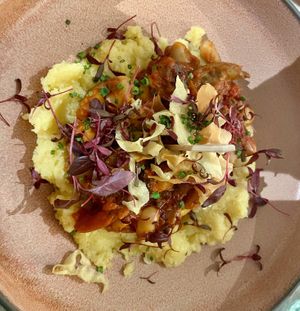 Mushroom butter bean ragu  at Beck Hall in Malham