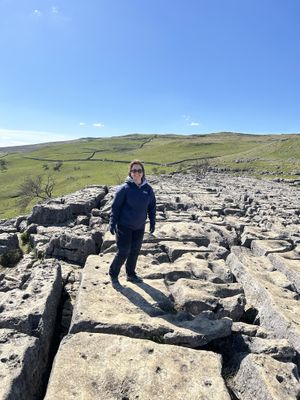 Limescale pavement close  at Beck Hall in Malham