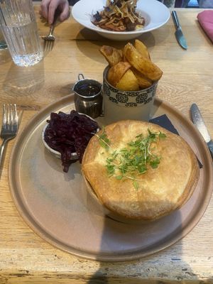 Plant Steak & Guinness Pot Pie  at Beck Hall in Malham