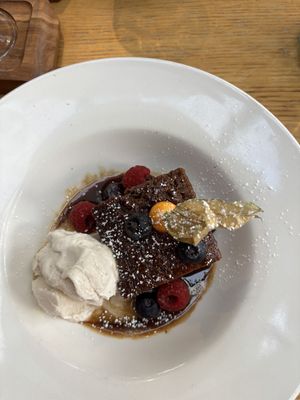 Sticky toffee pudding and ice cream  at Beck Hall in Malham